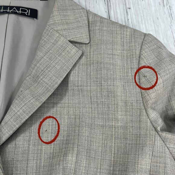 Tahari Three Button Collared 90s Y2K Wool Blend Professional Blazer 4 - Picture 3 of 12